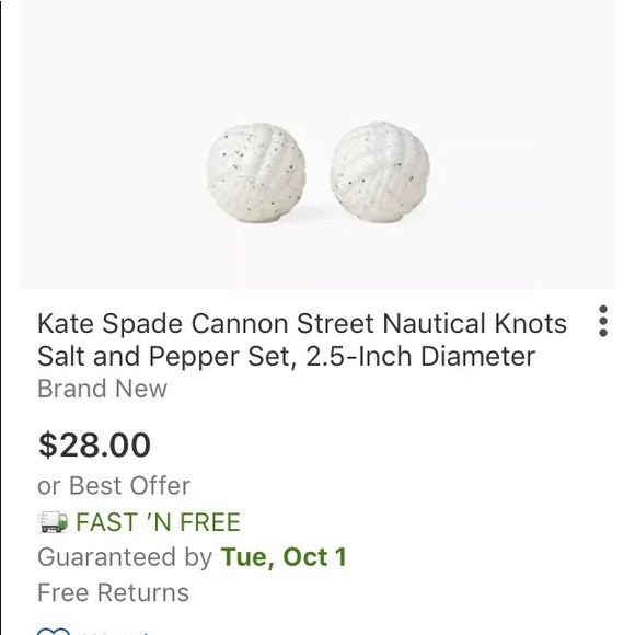 Kate Spade Cannon Street Nautical Knot Salt Pepper - Picture 6 of 6